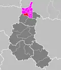 Le canton de Signy-l'Abbaye dans l'arrondissement de Charleville-Mézières, le département des Ardennes et la région Champagne-Ardenne avant 2015.