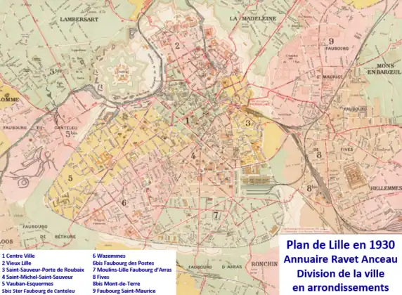 Arrondissements de Lille en 1930