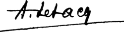 signature d'Arthur-Louis Letacq
