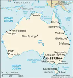 Carte d'Australie.