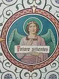 une des oeuvres de la Miséricorde : "Potare sitientes" (Abreuver les assoiffés) tenue par un ange de J. Asal.