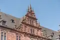 Pignon caractéristique de la Renaissance tardive allemande du château de Johannisburg.