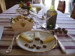Assiette de dégustation de comté.