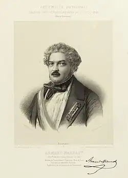 Armand Marrast. Lithographie d'Émile Desmaisons, Galerie des Représentants du Peuple, 1848.