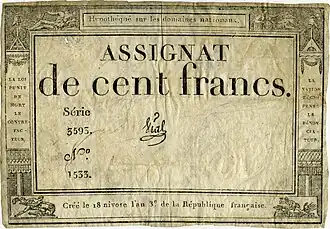 Assignat de 100 francs.