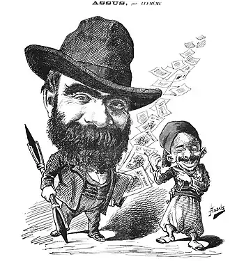 Autoportrait caricatural (Le Turco, 11 juillet 1895).