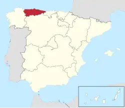 Situation géographique des Asturies en Espagne.