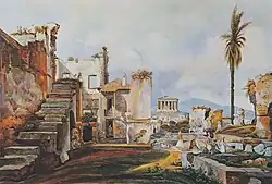 Athènes. Maisons en ruines a l'Est du Théséion.