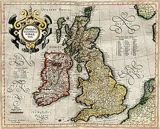 Carte des îles britanniques.