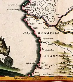 Royaume de Benguela, atlas Van der Hagen&nbsp;(nl), 1662.