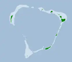 Carte des îles de l'atoll.