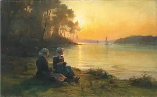 Au Bord de l'Odet - Pastel sur toile, 1914, signé en bas à g., 75&nbsp;×&nbsp;116&nbsp;cm Coll. privée