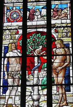 Tentation d'Adam et Ève dans la chapelle du Purgatoire.