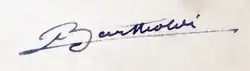 signature d'Auguste Bartholdi