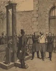 L'anarchiste français Auguste Vaillant avant son exécution par la guillotine en 1894.