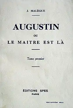 Couverture bleu-gris de la première édition d' "Augustin"