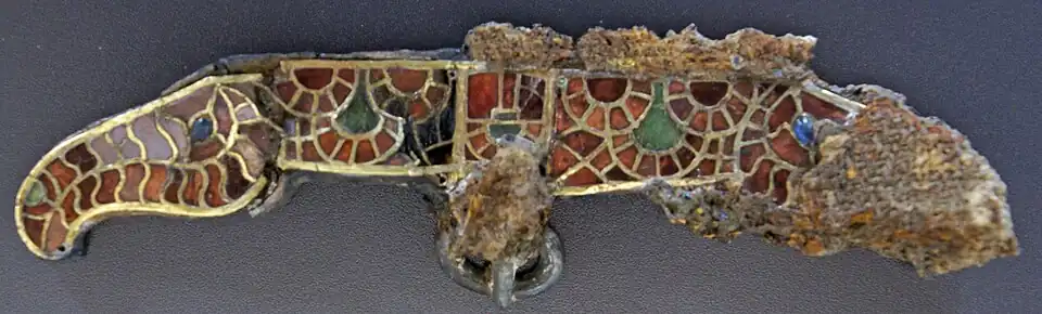 Fermoir d'aumônière avec un lapis-lazuli fort rare.