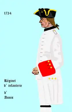 régiment d’Aunis de 1734 à 1749
