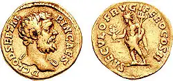 Aureus de Clodius Albinus datant de 194, 7,22&nbsp;g