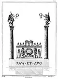 Représentation de l'autel des Gaules d'après des médailles romaines (François Artaud, 1820)