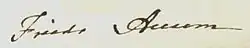 signature de Friedrich Accum