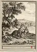 Gravure de Pierre-Alexandre Aveline d'après un dessin de Jean-Baptiste Oudry, Edition Desaint & Saillant de 1755-1759.