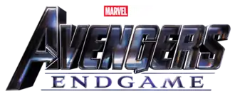 Sur une première ligne "AVENGERS", sur une deuxième "ENDGAME", le tout en capitales violettes.