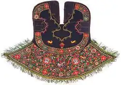 La broderie de soie sur le velours datant du XVIIIe&nbsp;siècle, Gandja, Azerbaïdjan