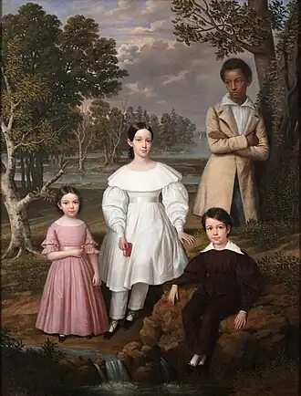 Bélizaire et les enfants Frey, 1837, attribution, New York au Metropolitan Museum of Art.