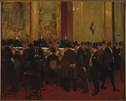 Groupe d'hommes dans un intérieur