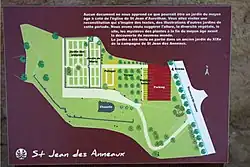 Plaque descriptive apposée à l'entrée du jardin