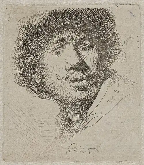RembrandtAutoportrait aux yeux hagards 1630