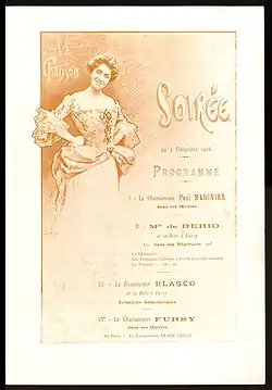 Tournée de la Boite à Fursy en 1906 à Reims, dessin Eugène Auger.