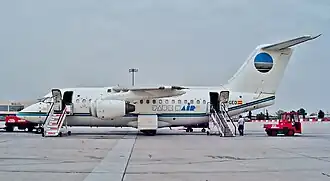 EC-GEO, le Bae 146 de la compagnie espagnole PauknAir impliqué, ici à l'aéroport de Malaga-Costa del Sol en août 1997.