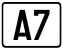 Cartouche signalétique représentant l'A7