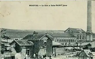 Gare de Beauval et usine Saint Frères.