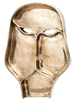 Masque en bronze or