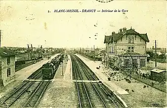 La gare alors dite de Blanc-Mesnil - Drancy, au début du XXe&nbsp;siècle.
