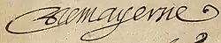 signature de Théodore de Mayerne