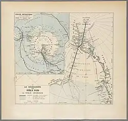 La découverte du pôle Sud par Roald Amundsen : carte d'ensemble (1911)