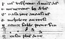 Photographie du manuscrit original où l’on peut lire : no cante fable prent fin.