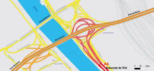 Schéma de l'Échangeur de la porte de Bercy