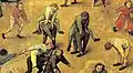Détail du tableau de Pieter Brueghel l'Ancien Les Jeux d'enfants en 1560