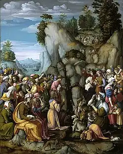 Moses Striking the Rockde 1525 de Le Bacchiacca