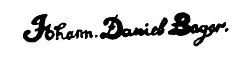 signature de Johann Daniel Bager