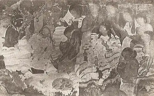 Détail d'une peinture de la grotte 4.