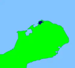 Carte de la baie Hondita au nord de la péninsule de Guajira.