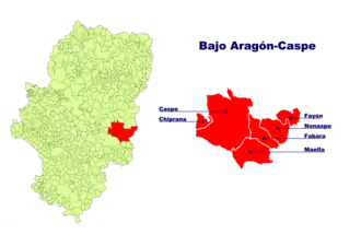 Localisation de Bajo Aragón-Caspe