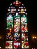Vitrail du chevet : martyre de sainte Maure et de sainte Brigide.