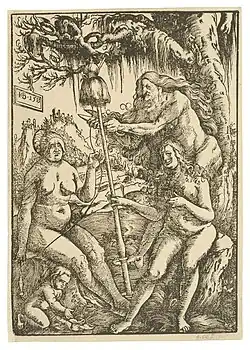 Hans Baldung Grien, Les trois Parques (1513), gravure sur bois.